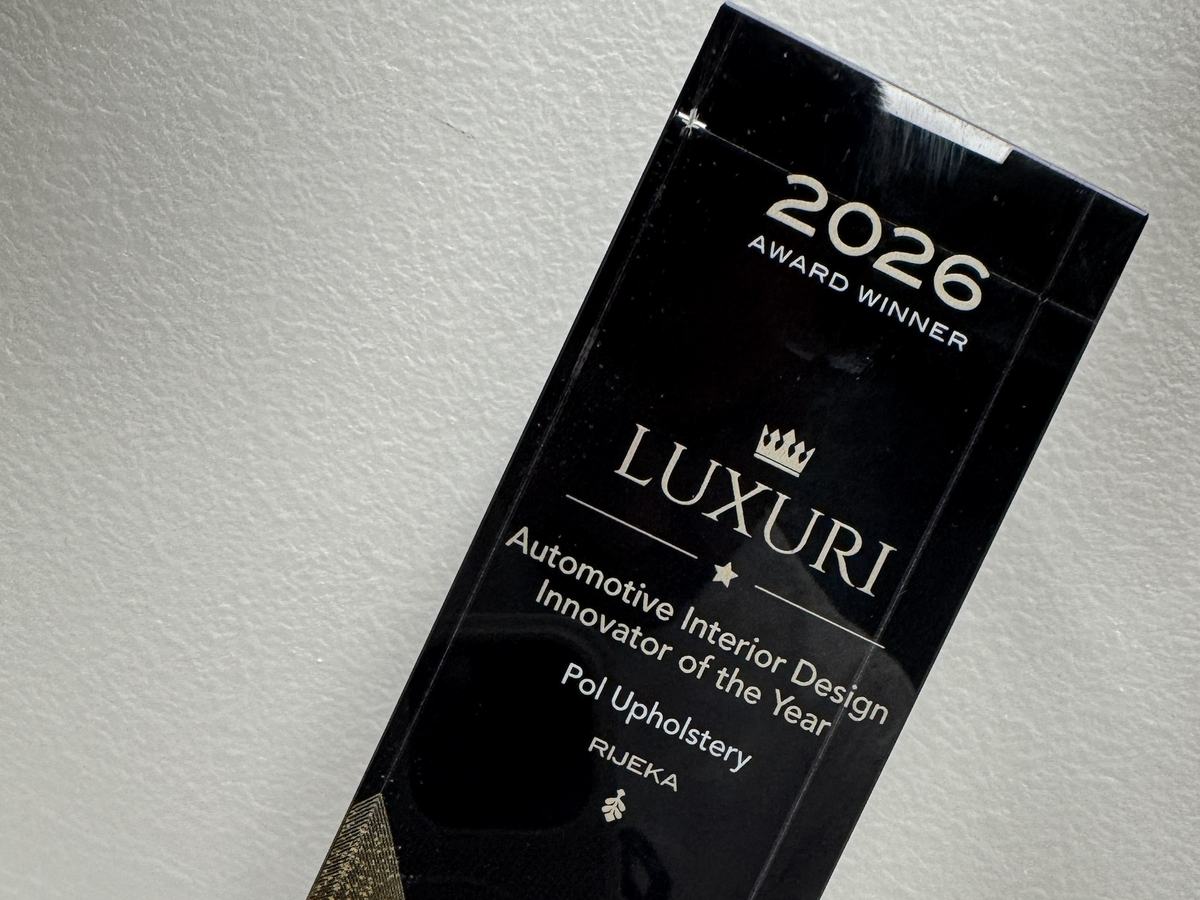 LUXURI 2026 award for vehicle interior design, presented to POL of Rijeka